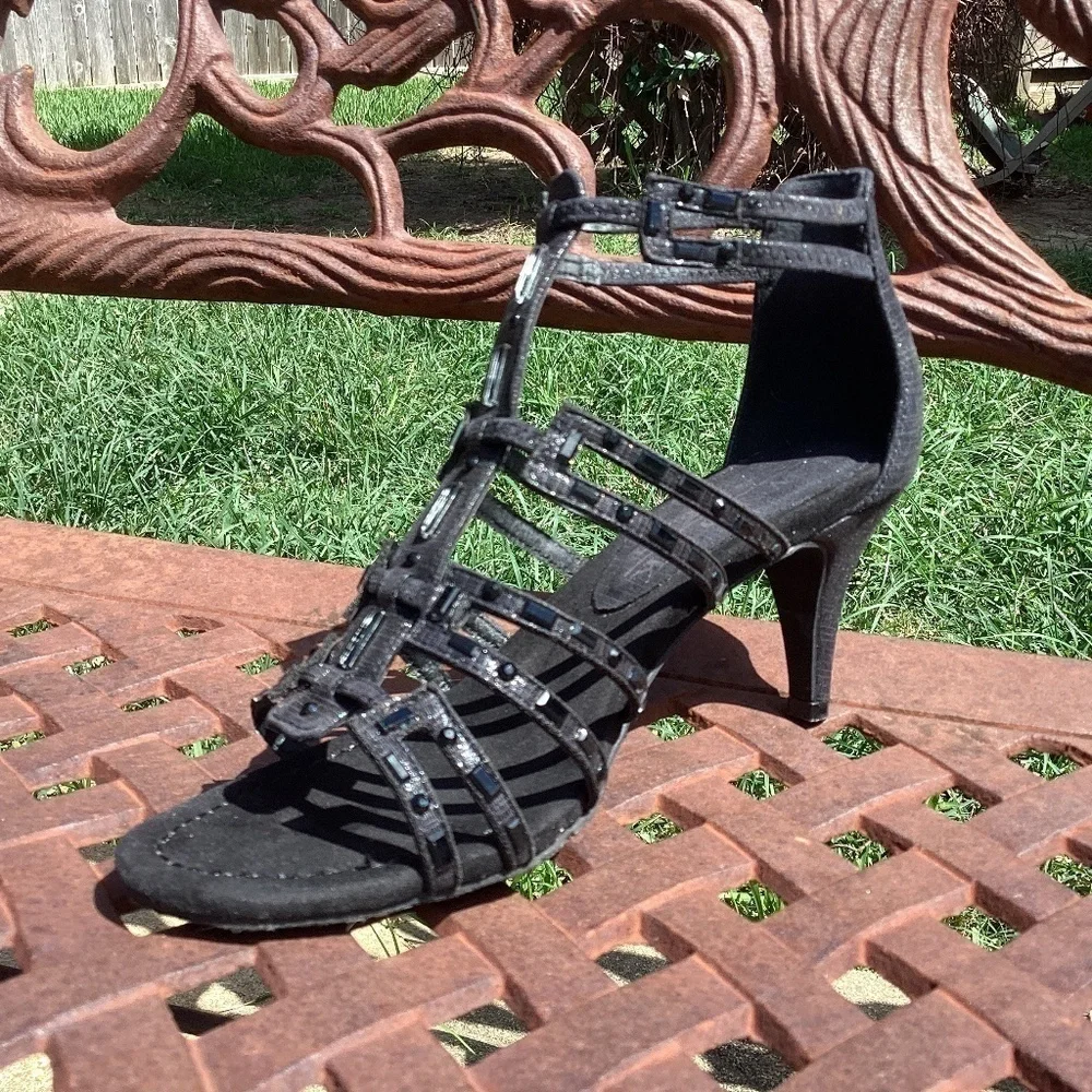 New York Transit Value Me Small Heel Rhinestone Heels - Picture 1 of 9